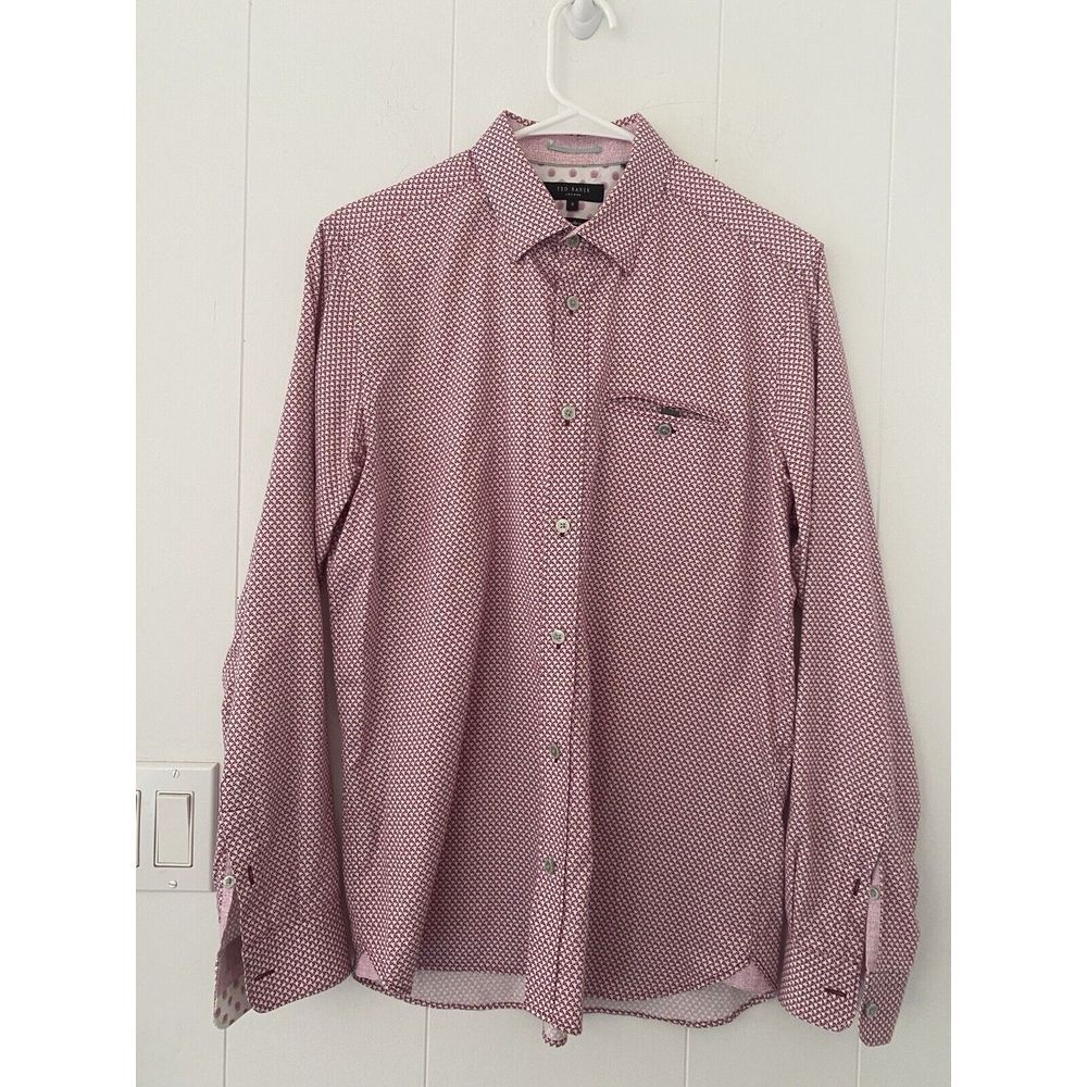 Ted Baker London Long Sleeve Button Up Shirt Size 3 (US size‎ Medium) V101